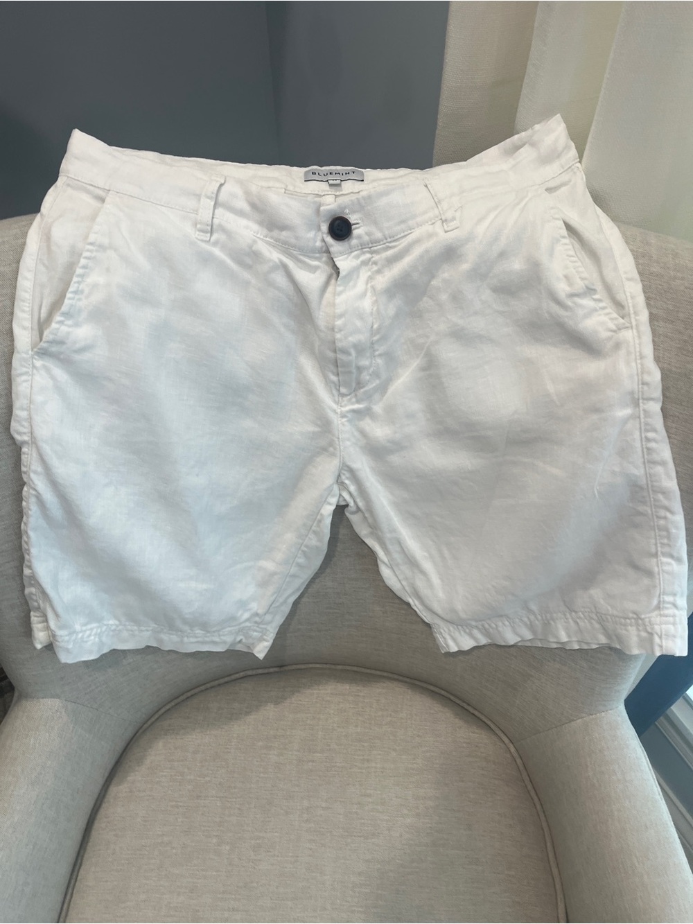 Bluemint White Linen Shorts Men's Size 32 Premium Resort Wear